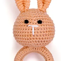 love crochet art Crochet Bunny Rabbit Rattle, Amigurumi Rattle cum teether, Crochet Rattle toys Rattle image 2