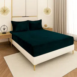 osonictextile 230 TC Velvet King Solid Fitted (Elastic) Bedsheet image 2