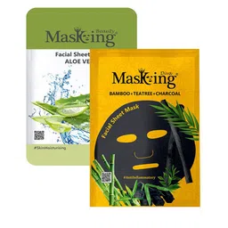 Masking Unisex Pack of 2 Beauty Diva Charcoal Combo Facial Sheet Mask- 45ml image 2