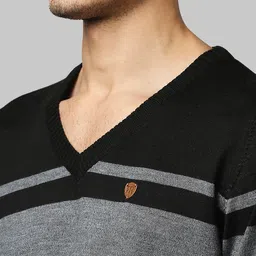 Raymond Men Grey & Black Pullover image 2