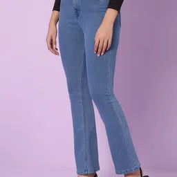 HJ HASASI Women Bootcut High-Rise Stretchable Jeans image 2