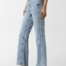 ONLY Women Flared High-Rise Highly Distressed Heavy Fade Stretchable Jeans image 3