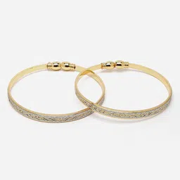 ZENEME Set Of 2 Gold-Plated Kada Bracelets image 3