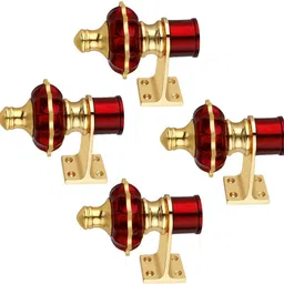 crezx Brown, Gold Curtain Knobs Metal-picture-12