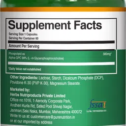 pure nutrition Alpha-GPC 300mg | Supports Brain Health, Focus & Memory image 2