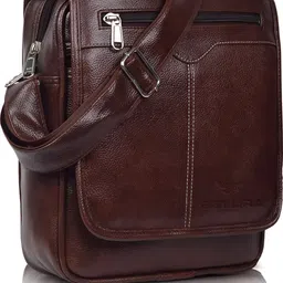 Brown Men Sling Bag PU Synthetic Leather Men's Sling Bag Cross Body Travel Office Business messenger-image-26