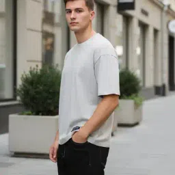 Shein Drop Shoulder Typographic Placement Patch Crew Tshirt image 2