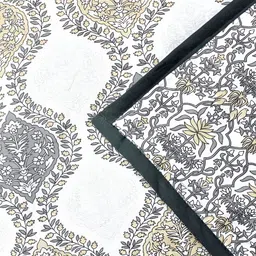 Aurave Grey & White Ethnic Motifs AC Room 150 GSM Single Bed Dohar image 2