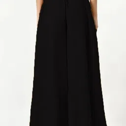 manijayfab Women Regular Fit Black Georgette Trousers image 2