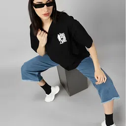 Kushi Flyer Women Printed Applique T-shirt image 5