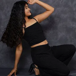 TeenTrums Self Design Shoulder Straps Top & Trousers Co-Ords image 2