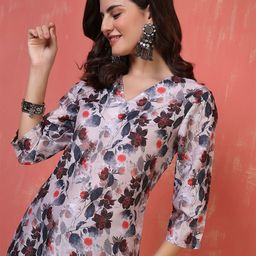 Anouk Rustic Floral Printed V-Neck Straight Kurta-picture-27