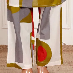 NAVYAAZRI Women Printed Regular Pure Cotton Kurta with Palazzos image 4