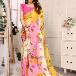 Moda Rapido Floral Poly Georgette Saree-picture-14