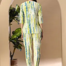 LYCHNIS Abstract Printed Notch Neck Straight Tunic And Trousers image 4