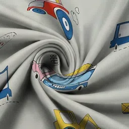 WEAVE AND DECOR Grey Cartoon Characters 300 TC Single Bedsheet with 1 Pillow Covers image 4