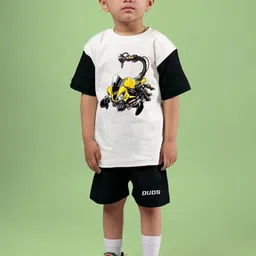 WEARDUDS Kids Pure Cotton Printed T-shirt And Shorts-image-59