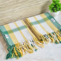 FABINALIV Multicoloured 2 Striped Cotton 225 GSM Bath Towel image 3