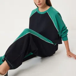 Happiness istanbul Colourblocked Pure Cotton T-shirt With Joggers image 4