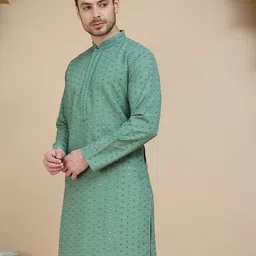 Jompers Men Geometric Embroidered Sequinned Kurta image 5
