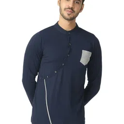 Black Collection Men Colourblocked Mandarin Collar T-shirt-image-57