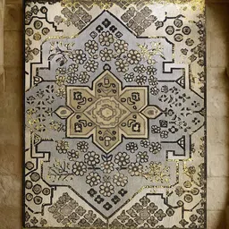 LUXEHOME INTERNATIONAL Beige Abstract Traditional Carpet-picture-24