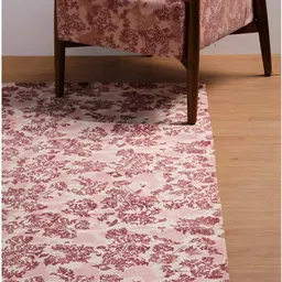 FREEDOM TREE Divi Divi Pink & Brown Printed Pure Cotton Rug-picture-37