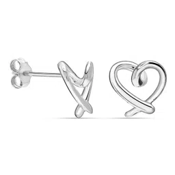 LeCalla 925 Steling Silver Open Heart Shape Screwback Stud Earrings image 4