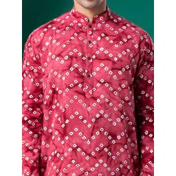 DEVOILER Men Bandhani Printed Kurta image 5