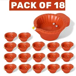 Heaven Decor 18 Pieces Brown Textured Water Sensor LED Light Diyas-picture-14