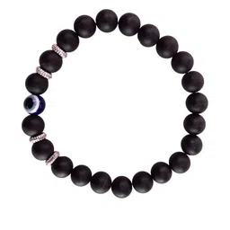 Apnisanskriti Unisex Evil Eye Hamsa Hand Black Onyx Matt Stone Bracelet-picture-24