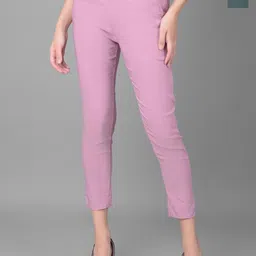 Comfort Lady Women Pack Of 2 Solid Regular Fit Mid-Rise Cotton Trousers-picture-32