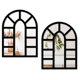 SEHAZ ARTWORKS Black 2 Pieces Jharokha Wall Mirrors-picture-21