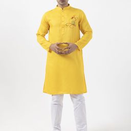 DEVOILER Men Ethnic Motifs Woven Design Cotton Ethnic Kurta-picture-28