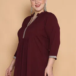 LetsDressUp Embellished Mandarin Collar Longline A-Line Top image 3