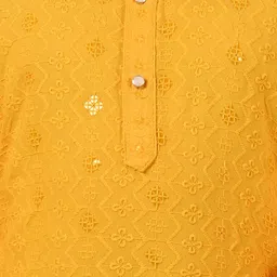 Kidotsav Boys Floral Embroidered Regular Thread Work Kurta with Pyjamas image 3
