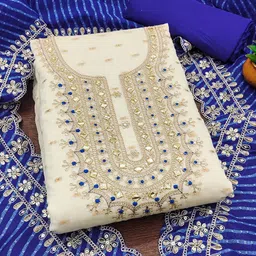 KALINI Embroidered Unstitched Dress Material image 3