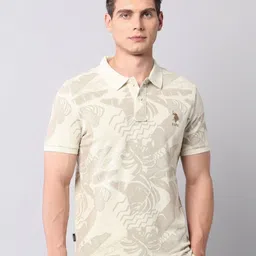 U.S. Polo Assn. Denim Co. Men Floral Printed Polo Collar Pockets T-shirt-picture-23