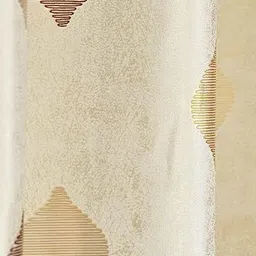 LUZDECOR Beige Geometric Lightweight 3 Pieces Long Door Room Darkening Eyelet Curtains image 2