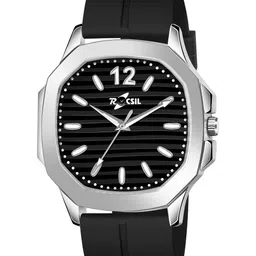 Rocsil Men Brass Embellished Dial & Straps Analogue Watch MT-61 Bk image 4