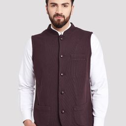 Hypernation Men Woven Design Pure Cotton Mandarin Collar Nehru Jacket-picture-20