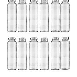 SOMIL Transparent & Nude-Coloured Glass Printed Water Bottle-picture-47