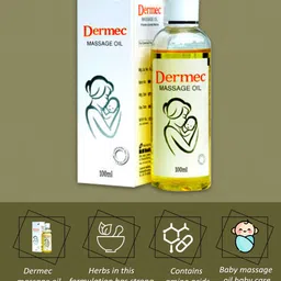 dermec Baby massage oil 200 ml (pack of 2 pics 100ml each) image 2