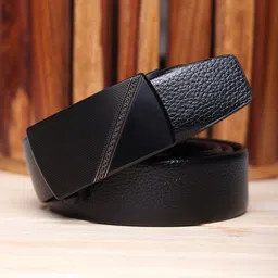 WINSOME DEAL Men Slider Buckle Closure Textured Formal Belt image 1