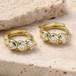 SALTY Gold-Plated Touch of Love Contemporary Studs Earrings image 2