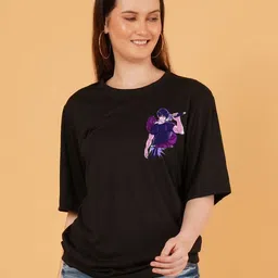 kintu parantu Women Graphic Printed Round Neck Cotton Oversized T-shirt-picture-37