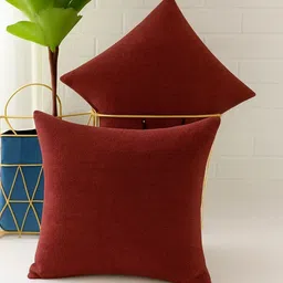INDHOME LIFE Maroon Set of 6 Square Cushion Covers image 5