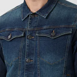 Peter England Casuals Washed Cotton Open Front Jacket image 3