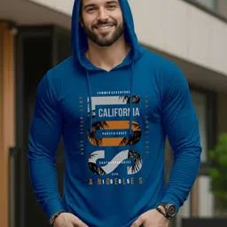 AUSK Men Printed Hooded T-shirt-image-33