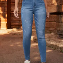 DOLCE CRUDO Women Skinny Fit High-Rise Mildly Distressed Light Fade Stretchable Jeans-picture-14